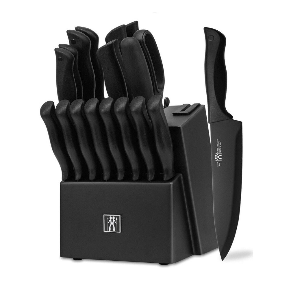 Hunter.Dual 19-piece German high carbon stainless steel knives set black